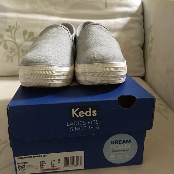 Keds Triple Decker Sneaker in Sparkle Grey in 7.5 - Picture 5 of 5